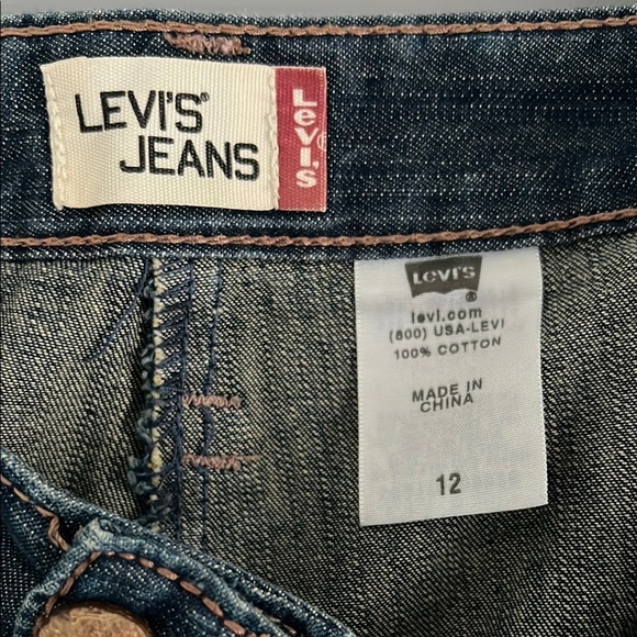 Levi’s gored denim skirt Sz 12 100% cotton 90s Y2K vintage EUC Retro Western - Picture 3 of 7